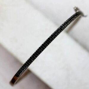 Black Diamond Silver Bangle